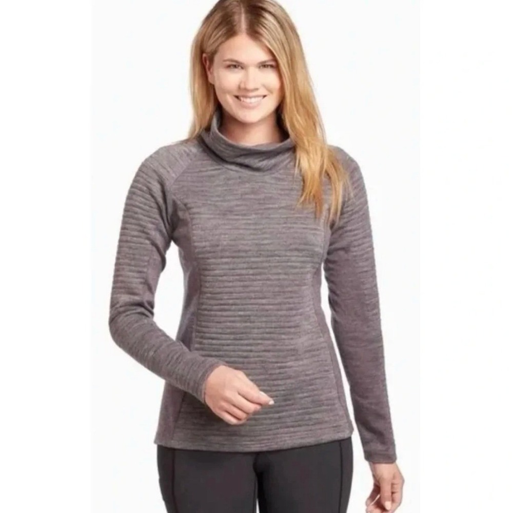 Kuhl Verena Pullover Funnel Neck SZ S Purple Textured‎ Hiking Camping Gorpcore